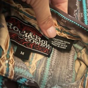 Rock & Roll Cowboy western pearl snap shirt size medium